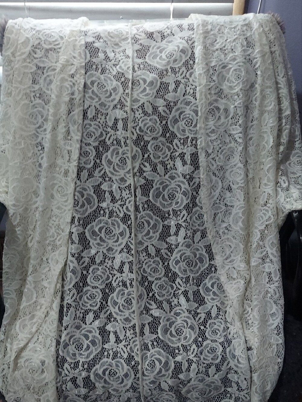 6 for $10 M&M Cream Lace Dolman Sleeve Women's Sweater - Picture 8 of 10